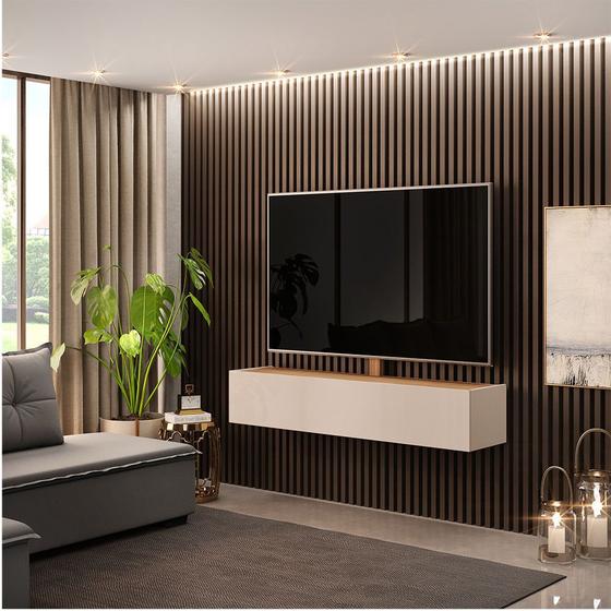 Rack para tv 60 polegadas sala quarto New Future 1,36m Off White Nature Cool Home Menor preço em Rack para tv 60 polegadas sala quarto New Future 1,36m Off White Nature Cool Home