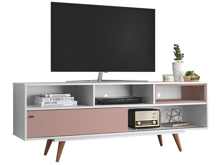 Rack para TV até 48” 1 Porta Pés Palito Retrô Olivar Móveis Lyon