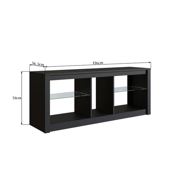 Rack para Tv até 55 Polegadas Estilo gamer com 2 Prateleiras em Vidro e ...