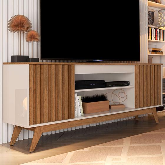 Rack Para Tv Até 60 Polegadas Malibu Wood Retrô 2 Portas 1 Prateleira Off White/freijó - Giga é boa?