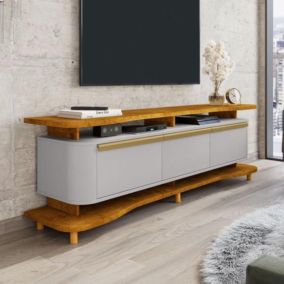 Rack para TV Até 75 Polegadas Océane 3 Portas Naturalle/Off White - Pnr ...