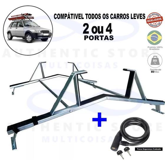 Imagem de Rack Porta Escada Todos Carros E Ano 2 E 4 Pts + 1 Trava Seg