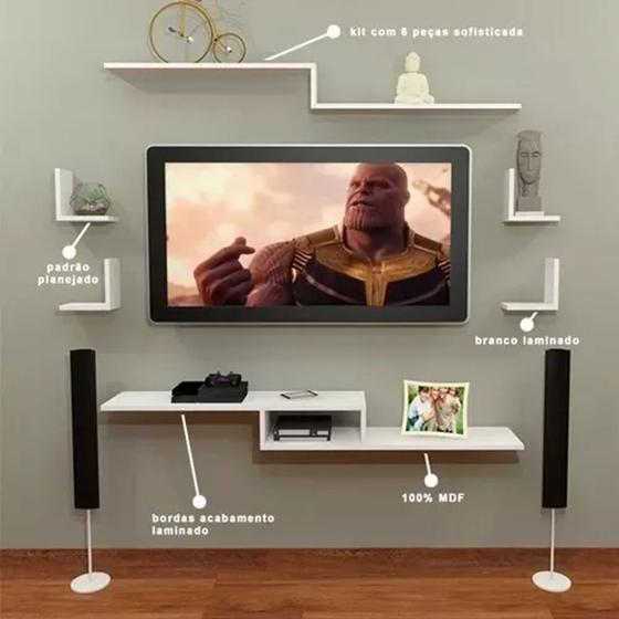 Rack Suspenso Para Quarto Sem Suporte De Tv 55" Moderno Menor preço em Rack Suspenso Para Quarto Sem Suporte De Tv 55" Moderno