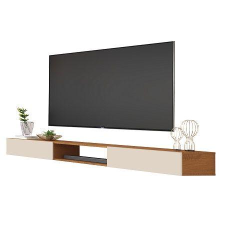 Rack Suspenso Para TV até 72 Polegadas Nicho 1.8 Nature/Off White Giga Móveis Menor preço em Rack Suspenso Para TV até 72 Polegadas Nicho 1.8 Nature/Off White Giga Móveis