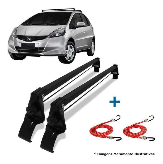 Imagem de Rack Teto Bagageiro + 2 Elasticos Honda Fit Ano 03/14