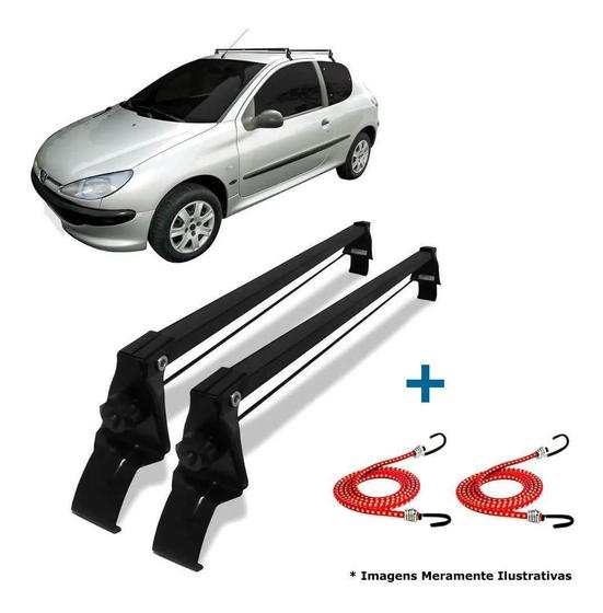 Imagem de Rack Teto Bagageiro + 2 Elasticos Peugeot 2 Ptas 206/207