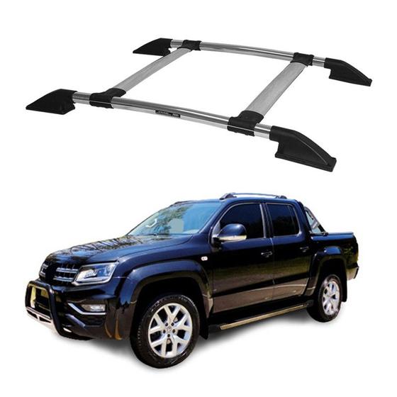 Imagem de Rack Teto Bagageiro Amarok 2014 2015 2016 2017 Colado Cromo