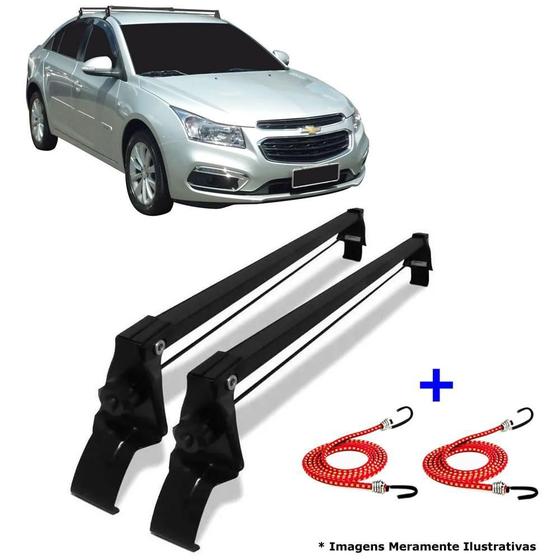 Imagem de Rack Teto Gm Cruze Sedan 4P 2011 A 2015 + 2 Elástico Carga