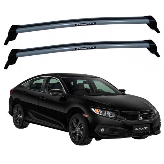 Menor preço em Rack Teto Honda Civic 2017 18 Bagageiro Eqmax New Wave Prata