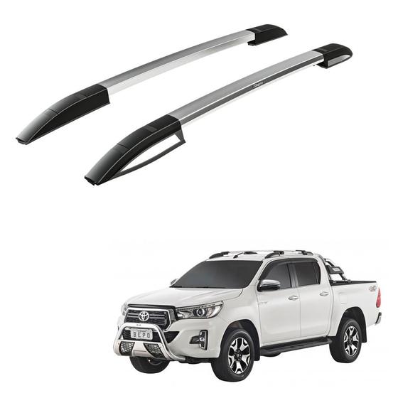 Imagem de Rack Teto Longarina Hilux 2016 2017 2018 Cd Alumínio Polido