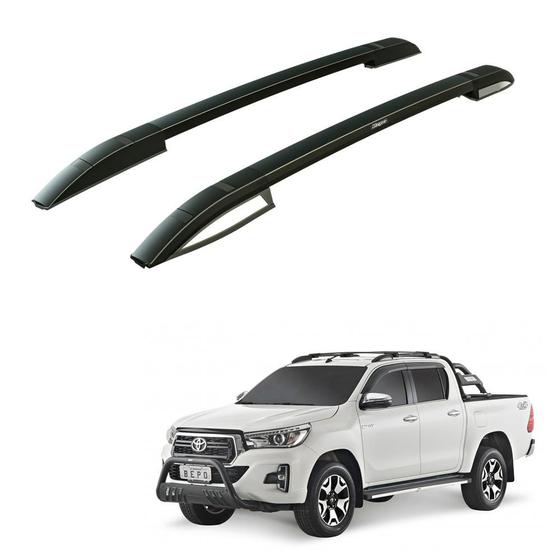 Imagem de Rack Teto Longarina Hilux 2016 2017 2018 Cd Alumínio Preto