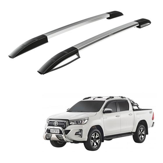 Imagem de Rack Teto Longarina Hilux 2019 2020 2021 Cd Alumínio Polido