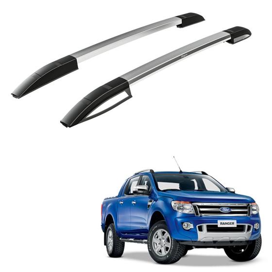 Imagem de Rack Teto Longarina Ranger 2016 2017 2018 Alumínio Polido
