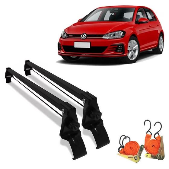 Imagem de Rack Teto Suporte Bagageiro Vw Golf 13 Ate 17 E 2 Cintas