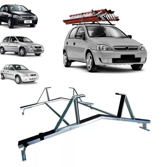 Rack Teto Suporte Porta Escadas Corsa Hatch Sedan 2 e 4 Pts Menor preço em Rack Teto Suporte Porta Escadas Corsa Hatch Sedan 2 e 4 Pts