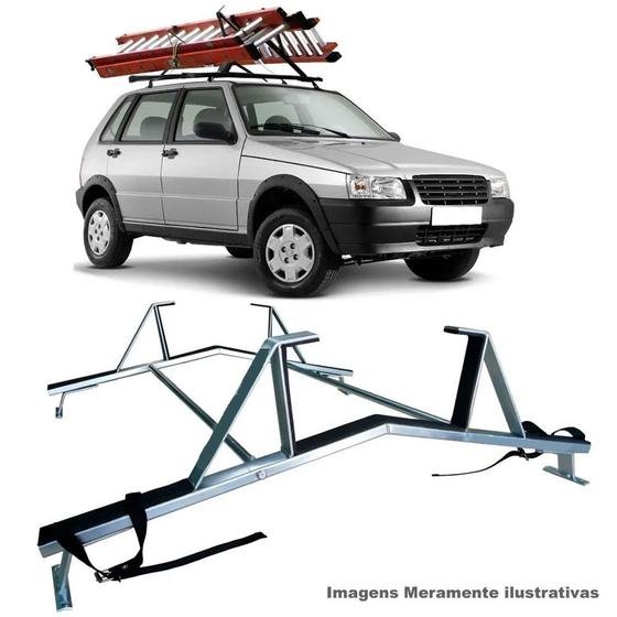 Imagem de Rack Teto Suporte Porta Escadas Fiat Uno Todos 2 e 4 Pts