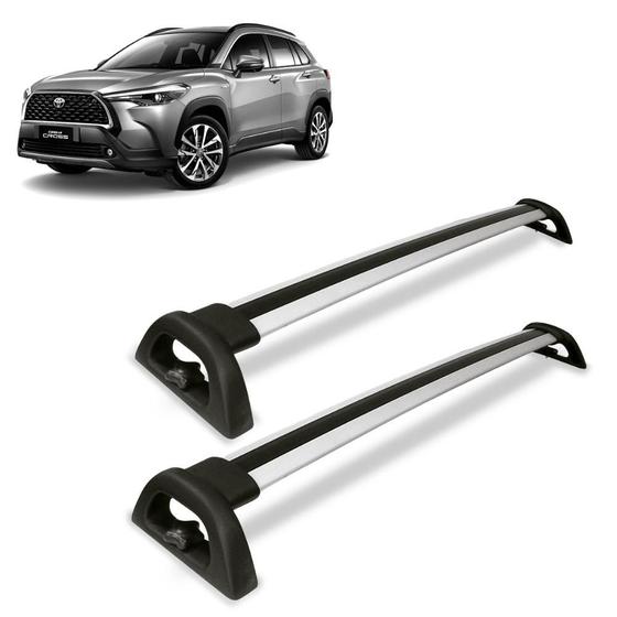 Rack Travessa de Teto Corolla Cross 2021 a 2023 Alumínio Prata Projecar ...