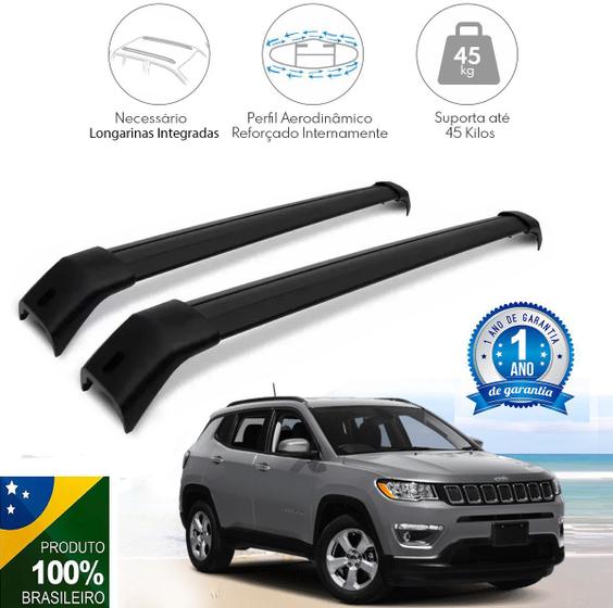 Rack Travessa de Teto Mod Original Jeep Compass 2016/... Preto NEW