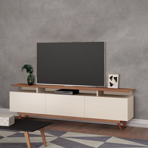 Rack Tuboarte Taina p/ TV's de até 65" com 3 Gavetas Pés em estilo Retrô Menor preço em Rack Tuboarte Taina p/ TV's de até 65" com 3 Gavetas Pés em estilo Retrô