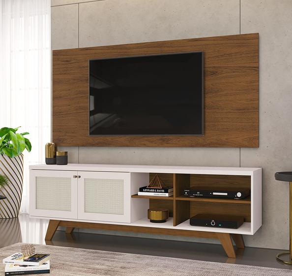 Rack Zara com Painel Toni para TV até 50 Polegadas 02 Portas Freijó