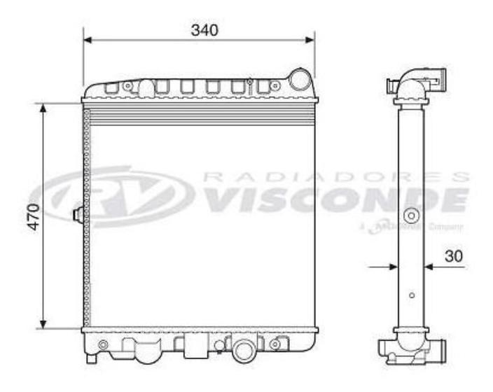 Imagem de Radiador Gol Parati Saveiro 1.0 8V/16V Visconde Rv2508