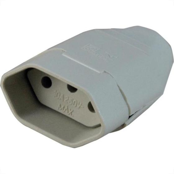 Imagem de Radial Pino Femea 2P+T  10A Cinza - Kit C/10 Pc