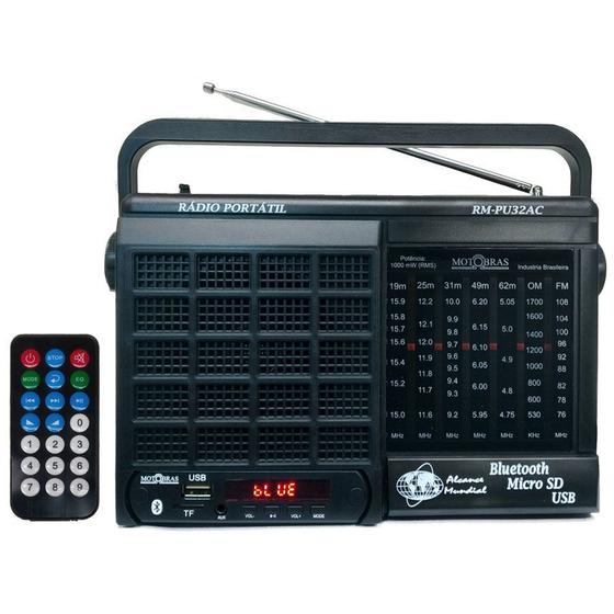 Rádio Portátil Com Bluetooth Motobras Controle Remoto 7 Faixas 1000 W Rms - Rmpu32ac