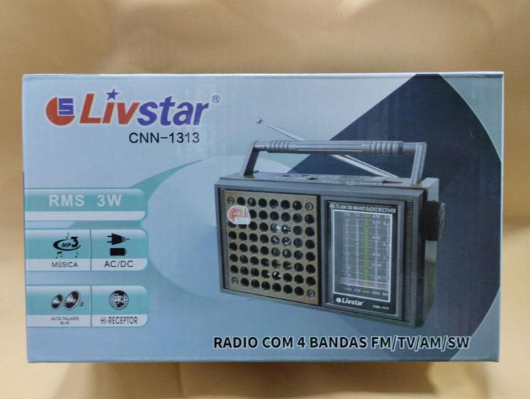 Imagem de Rádio am/FM com pilha ou tomada 110/220 - Livstar