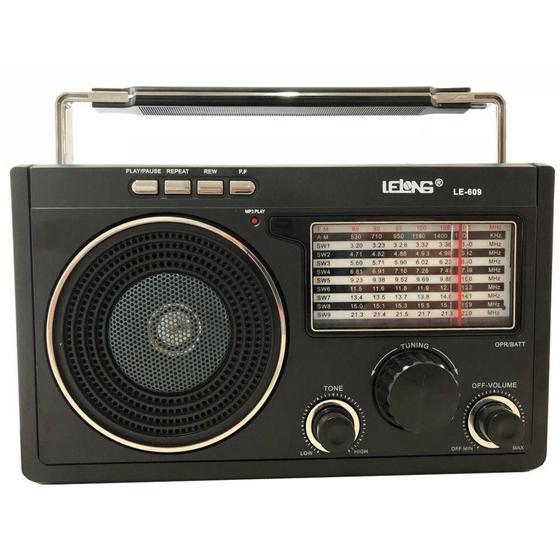 Rádio Portátil Com Rádio Am/fm Lelong 3 W Rms - Le609
