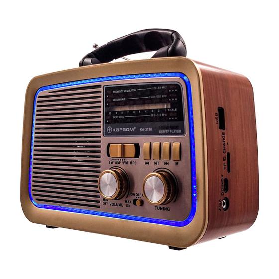 Rádio Am Fm Retrô Vintage Antigo Bluetooth Pen Drive Bivolt Kapbom
