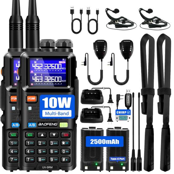 Imagem de Rádio amador BAOFENG UV-5RM 10W de longo alcance com acessórios