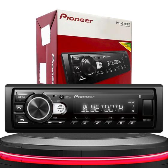 Radio Automotivo Aparelho Pioneer Mp3 Player Mvh235bt Usb Bluetooth Som Automotivo Antena Interna