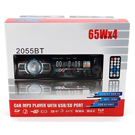 Imagem de Rádio Automotivo Car MP3 Player With usb/sd port 65Wx4 2055BT