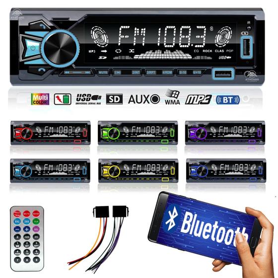 Radio Automotivo com Bluetooth Aparelho de Som potente Musica MP3 para carro entrada cartão - Lelong