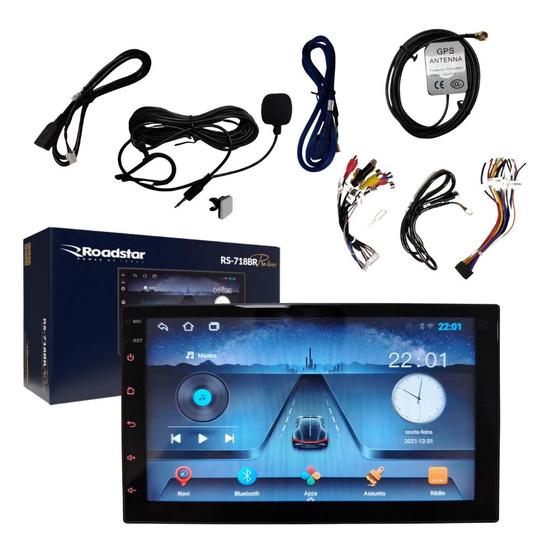 Imagem de Rádio Automotivo Com Tela Touch 7'' Bluetooth USB GPS WIFI CARPLAY ANDROID AUTO SEM FIO