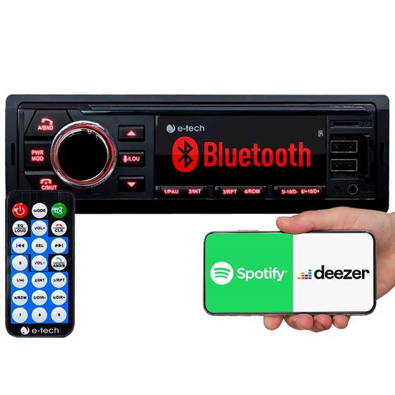 Imagem de Radio Automotivo Mp3 Player Bluetooth 2 Usb Carrega Celular