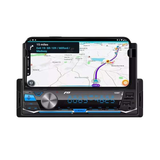 Imagem de Rádio Automotivo Mp3 Player com Suporte e Carregador Indução Bluetooth USB JR8-JT1030BT