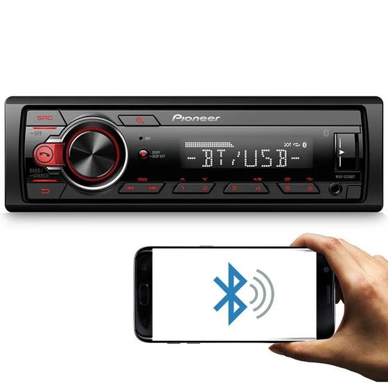 Imagem de Rádio automotivo mp3 player pioneer c/ bluetooth usb aux mvh-s218bt