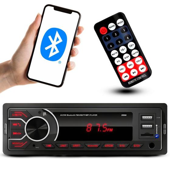 Imagem de Radio Automotivo Sem Toca Cd Mp3 Player Bluetooth 2 Entrada Usb Carrega Celular