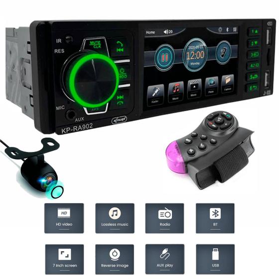 Imagem de Radio Automotivo Sem Toca Cd Mp3 Player Espelhamento Musicas Chamadas Bluetooth First Usb