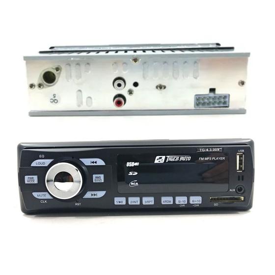 Imagem de Radio Automotivo semControle USBFM 2 RCA 25x4 Tiger TG 0403009