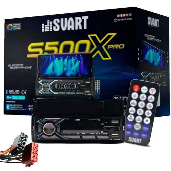 Imagem de Rádio C/ Suporte Celular Bluetooth Automotivo Usb Sd Aux Fm