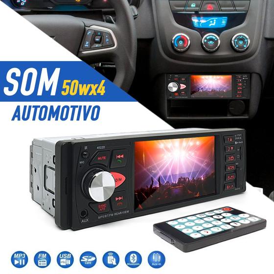 Imagem de Rádio Com Tela 1 Din Agile 2010 2011 2012 2013 2014 2015 2016 Bluetooth Pen Drive Cartão SD Entrada Auxiliar
