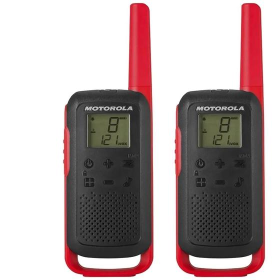 Imagem de Radio comunicador motorola t210br par vermelho/preto 32km 26 canais