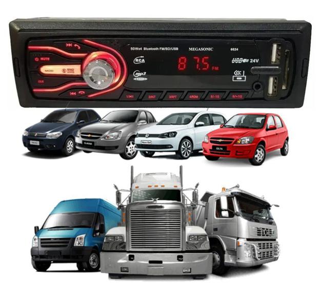 Radio de carro caminhao Som Automotivo Mp3 player 12v 24v Usb Bluetooth Fm Usb Sd Aux Pendrive 4x50w Rca controle Menor preço em Radio de carro caminhao Som Automotivo Mp3 player 12v 24v Usb Bluetooth Fm Usb Sd Aux Pendrive 4x50w Rca controle