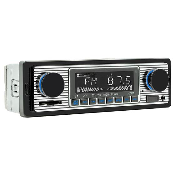 Imagem de Rádio de carro Dirkoercy Classic Single Din com Bluetooth