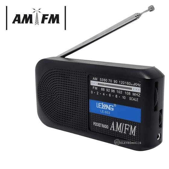 Imagem de Rádio Dial Portátil Analógico AM/FM De Mesa Com Alça LE653