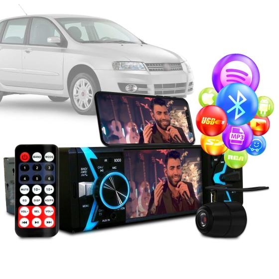 Imagem de Radio Dvd Bluetooth Mp5 Usb 1din Espelhamento Fiat Stilo