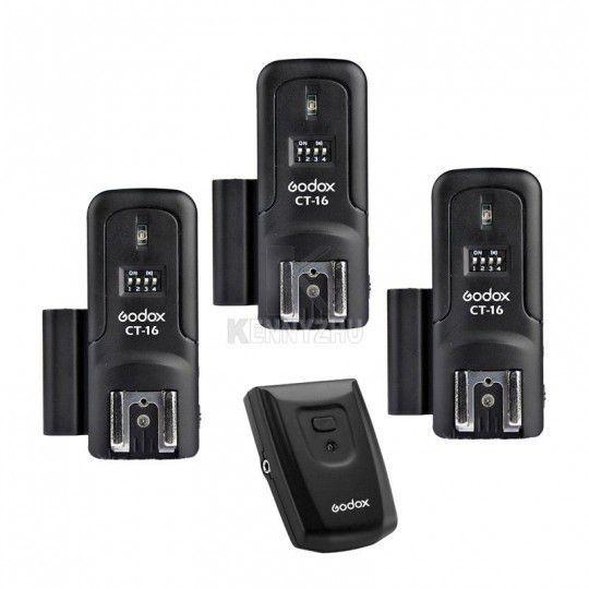 Imagem de Rádio Flash 16 Canais com Transmissor + 3 Receptor para Flashes Estúdio CT-16