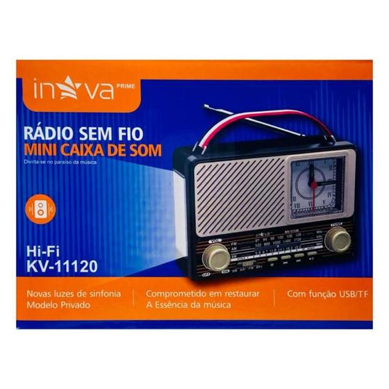 Imagem de Rádio Inova Retrô Bluetooth Recarregável Com Lanterna
